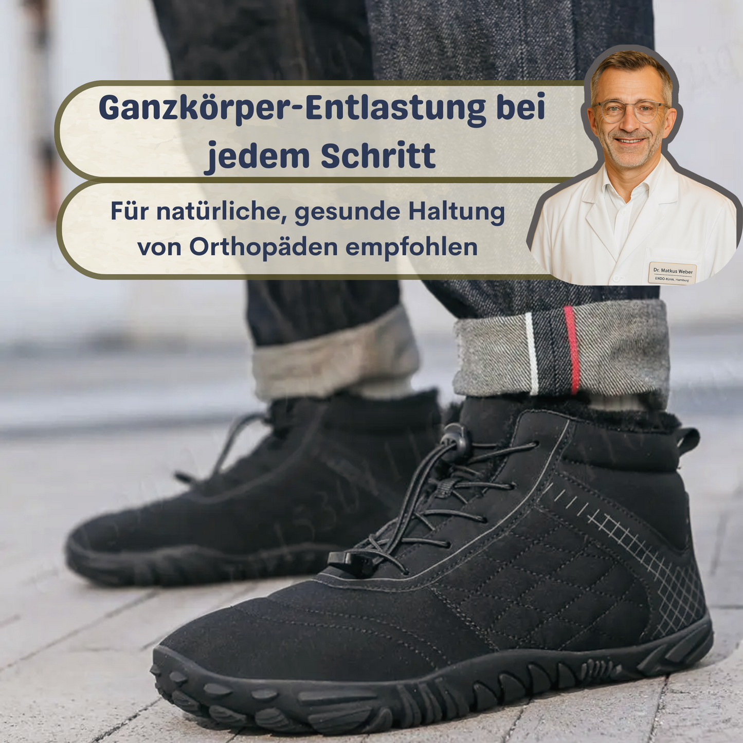 Isolierender Winter-Barfußschuh mit rutschfester Sohle - FrostFit - Unisex